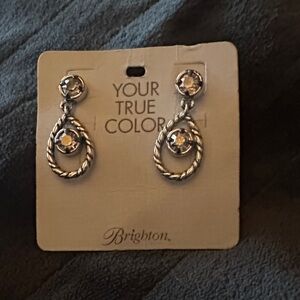 Brighton Silver Earrings with Crystal Accents